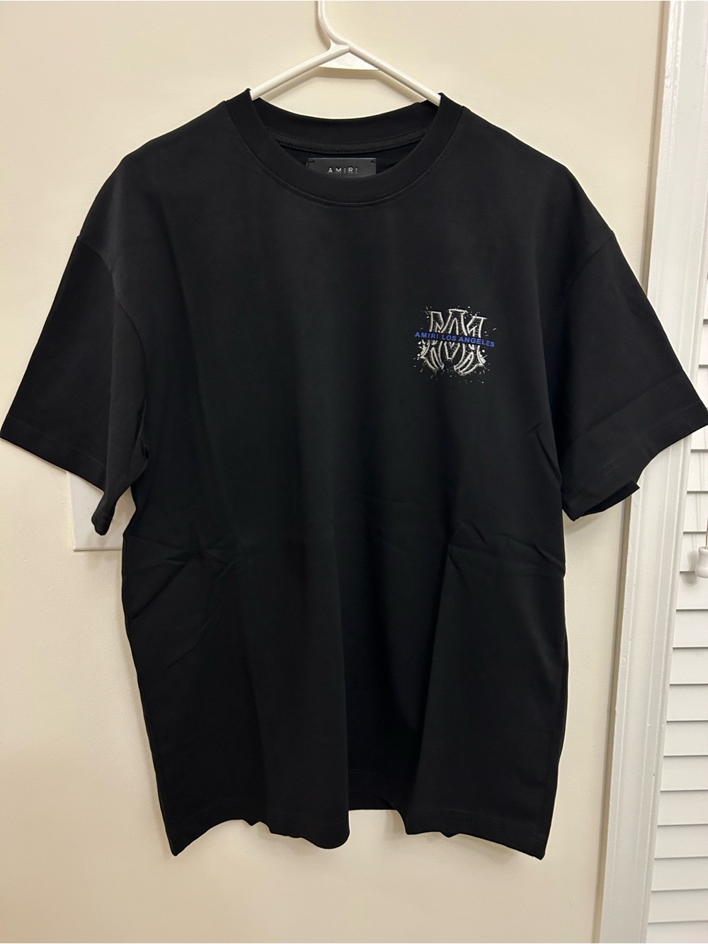 AMIRI Black Short-Sleeve Logo Tee with Subtle Chest Graphic